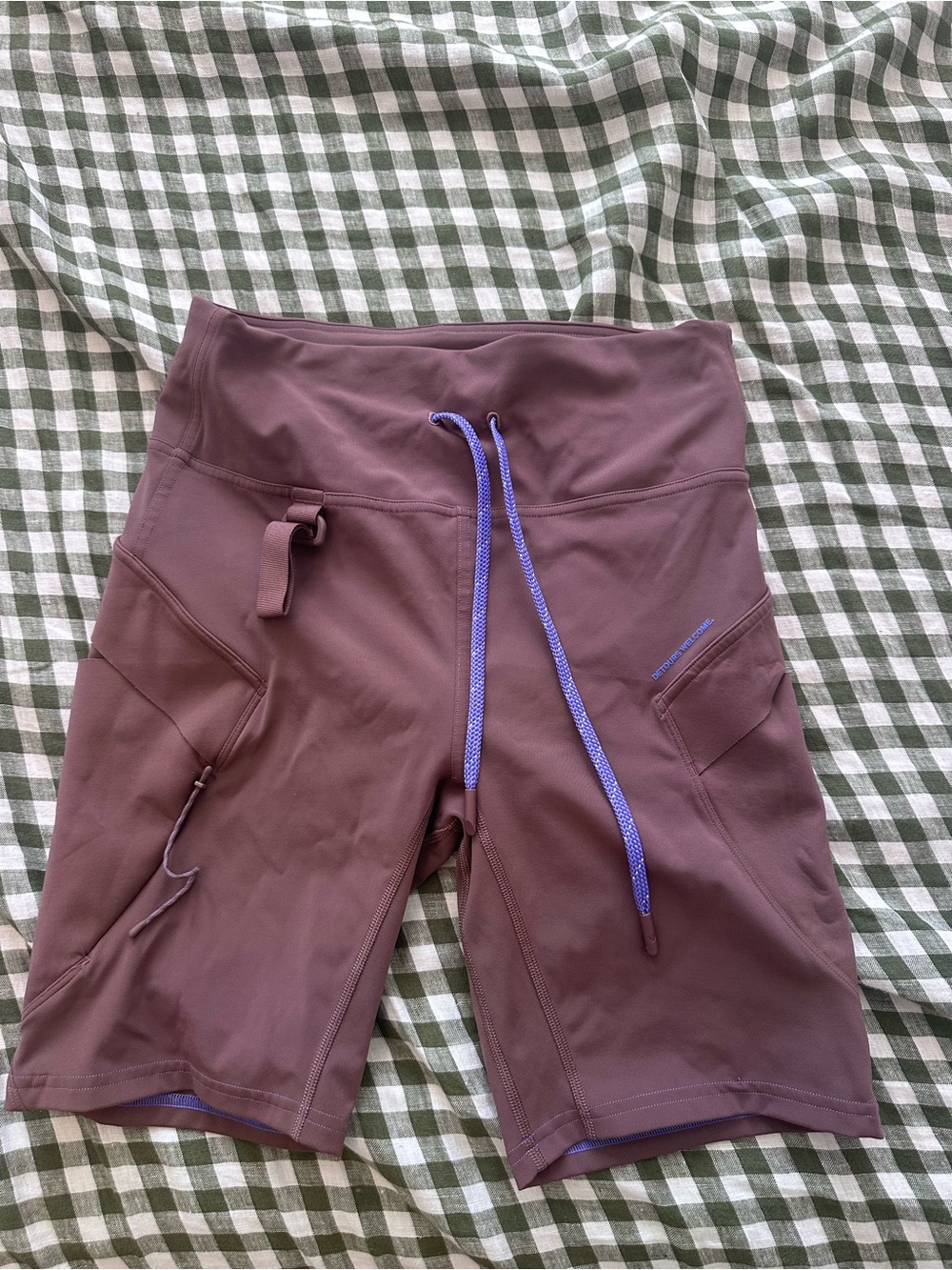 lululemon athletica Mauve Bike Shorts with Purple Drawcord